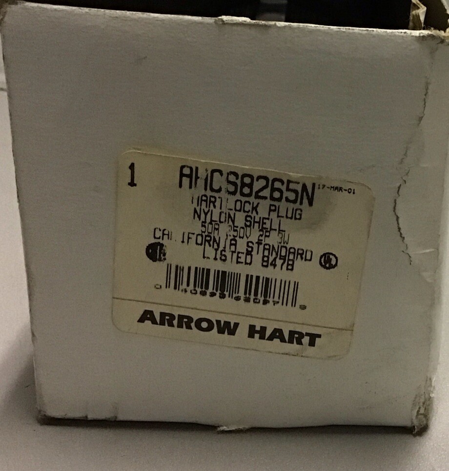 ARROW HART HARTLOCK PLUG AHCS8265N 250v 50a (b336)
