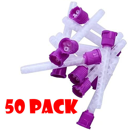 50 Pack VPS Impression Dental Mixing Tips - 7005 Purple 8.5mm 1:1
