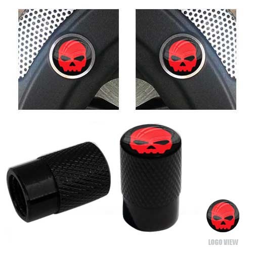 Brembo Brake Caliper Inserts & Logo Valve Caps For Harley Touring Red Skull G