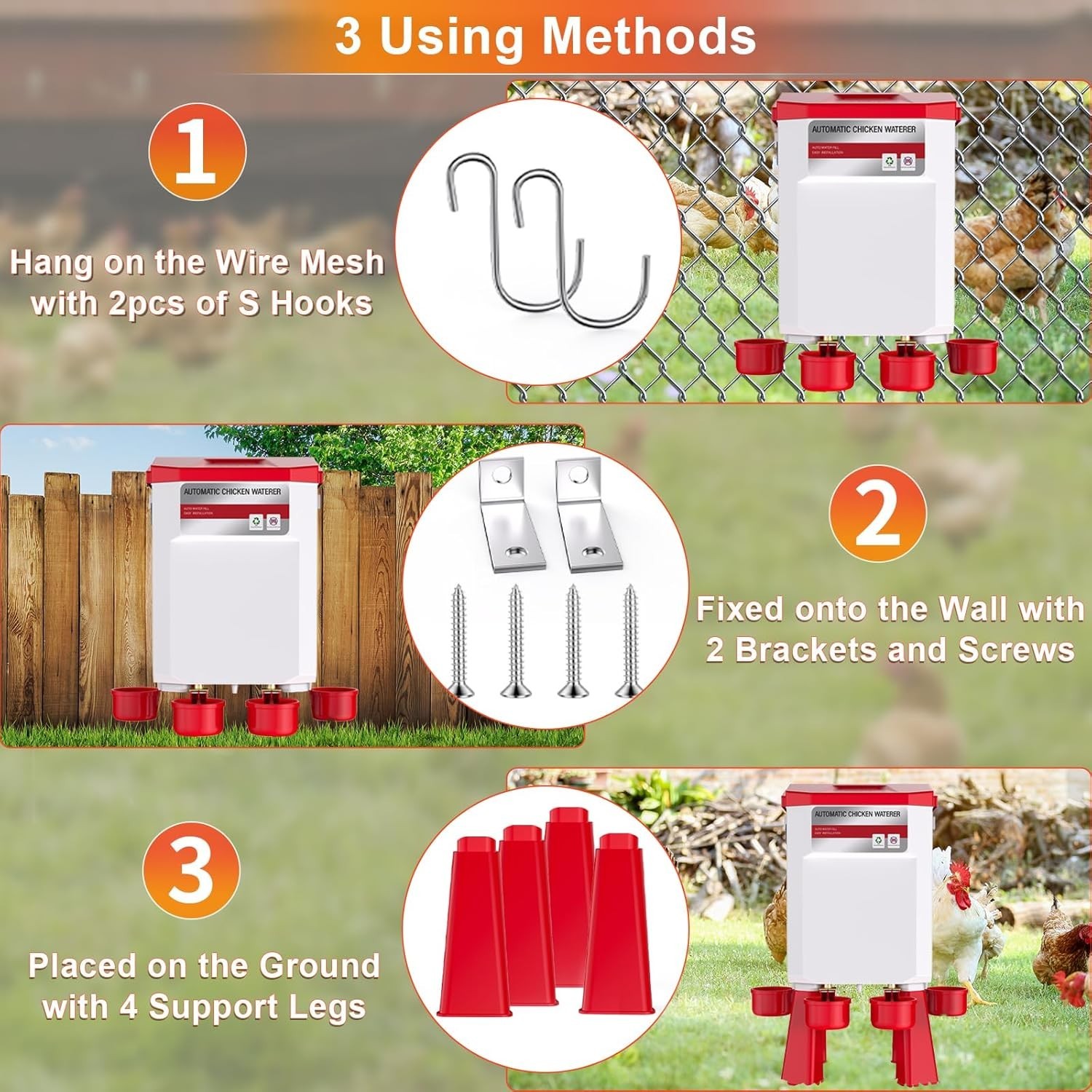 Automatic Chicken Waterer Large Chicken Waterer System Pou USA