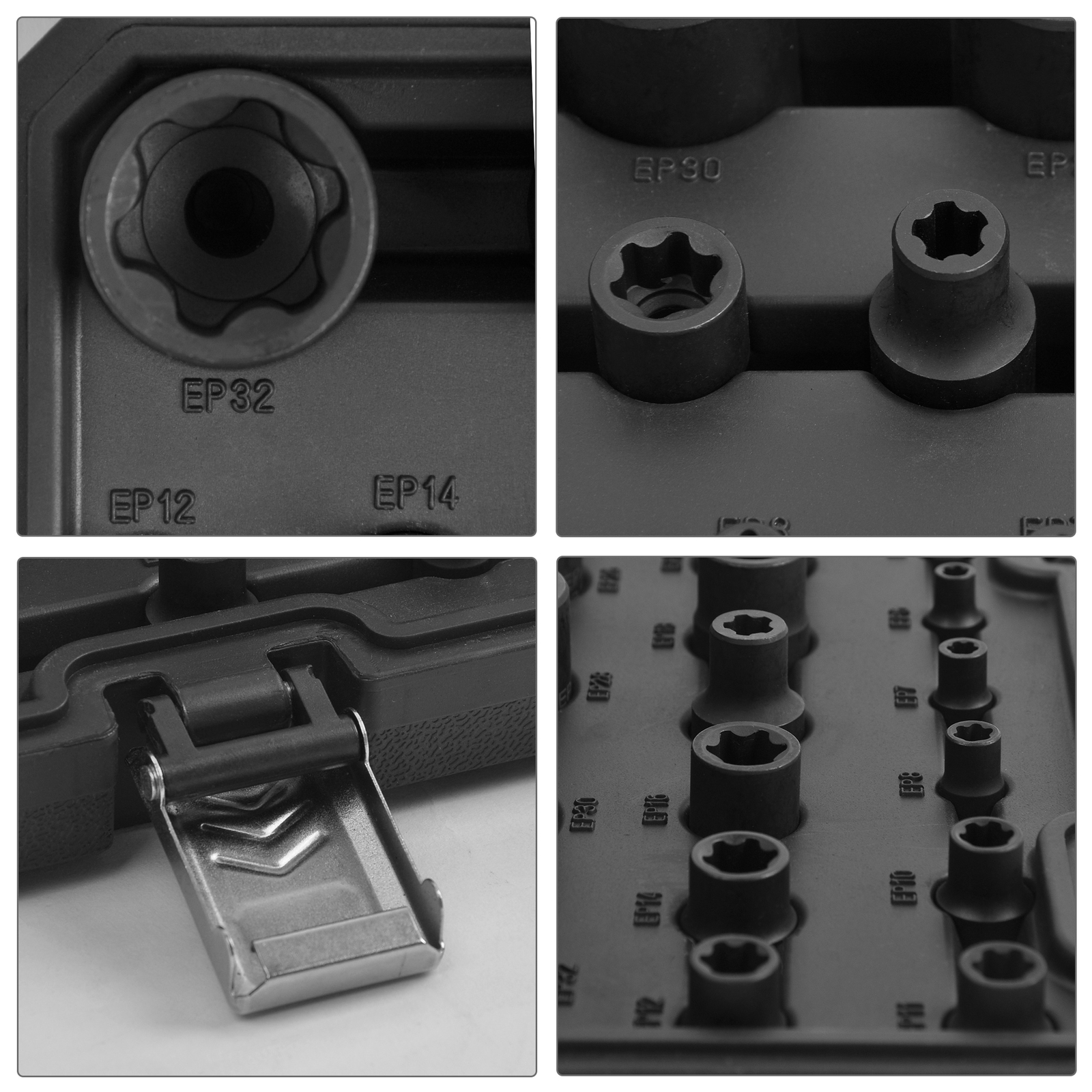 19pcs External Torx Plus Socket Set 6 Point EP Socket EP4, Dr E-Torx Plus Socket