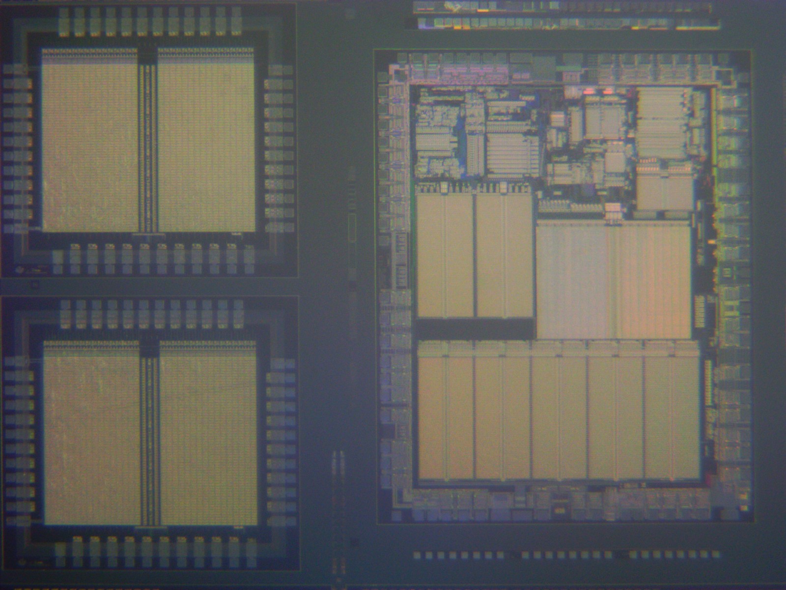 Colorful 6" Rockwell silicon wafer: Microprocessors/Memory and test patterns