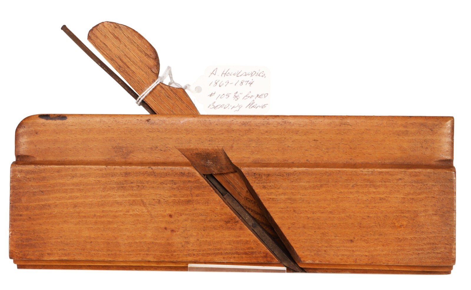 Vintage A. Howland & Co No 105 Wood Rabbet Plane, New York Circa 1869-1874