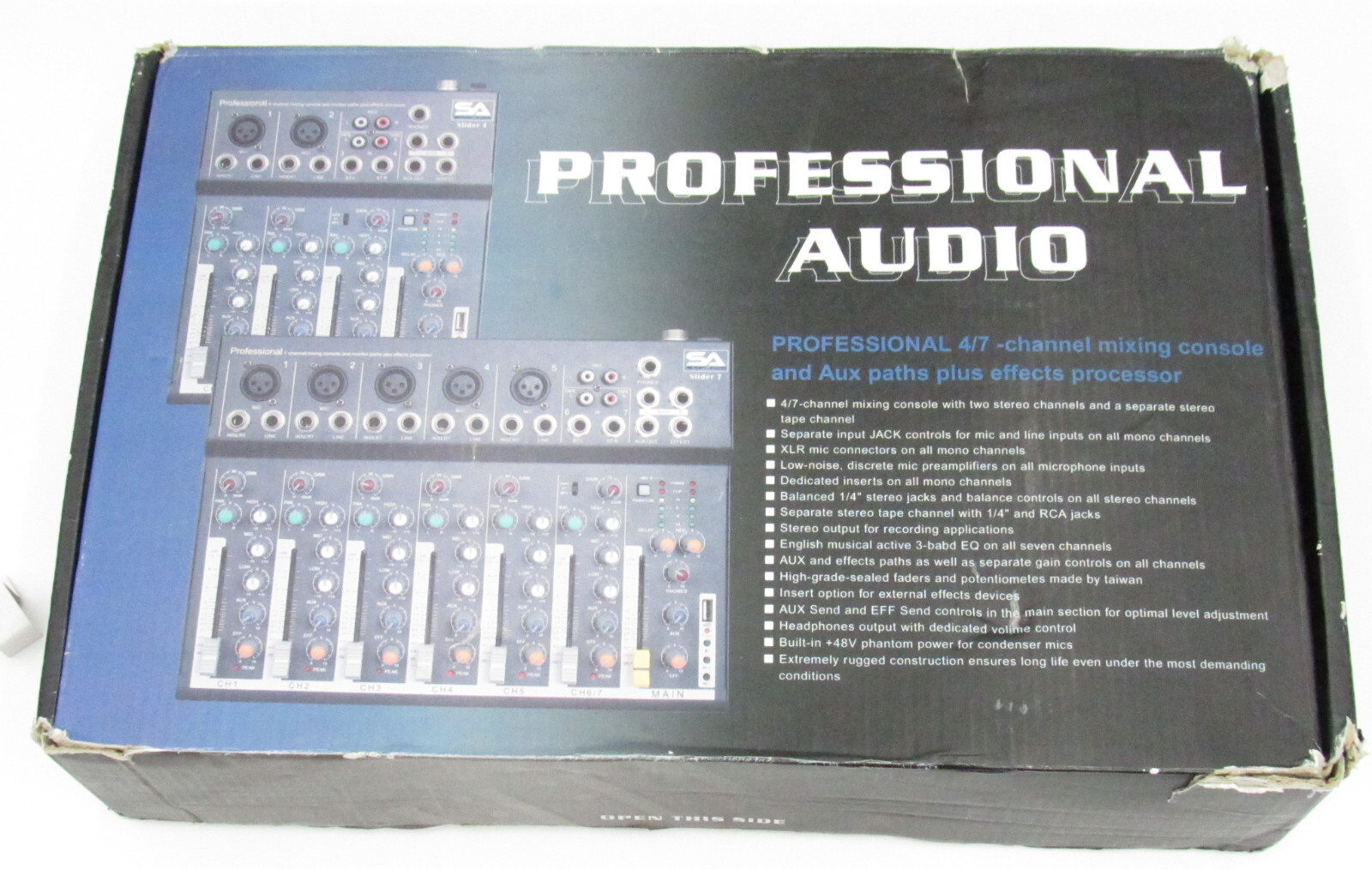 Seismic Audio SA Slider 7 Professional Mixer with box  Works great