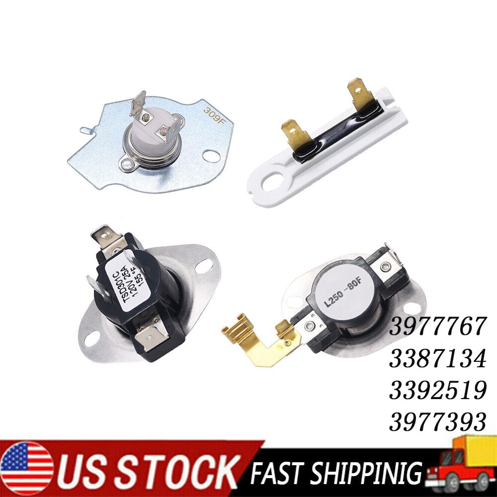 3387134 Dryer Thermostat 3977393,3392519,3977767 Thermal Fuse Kit for whirlpool