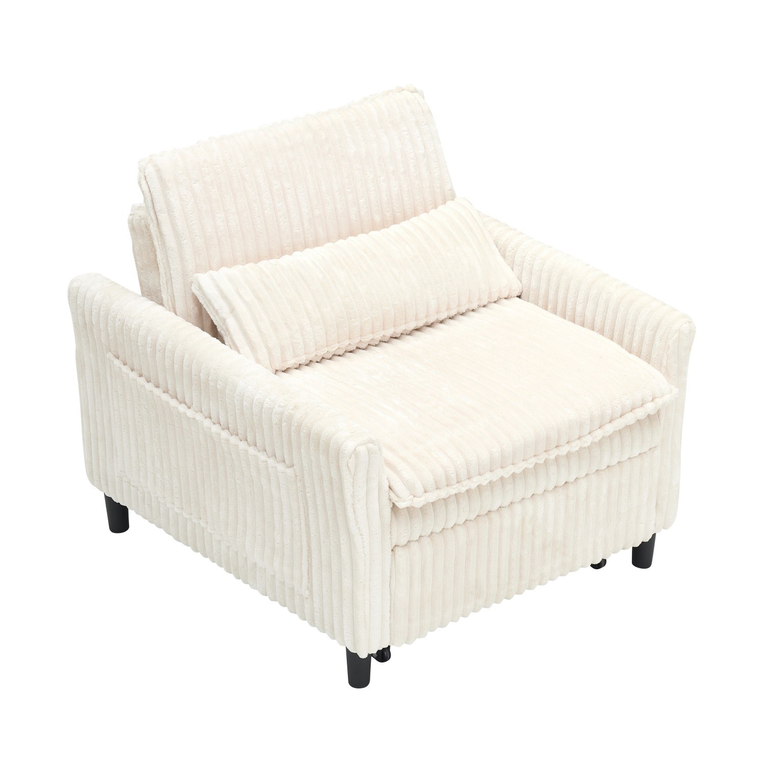 Corduroy 3 in 1 Convertible Sofa Bed Folding Recliner Sleeper Sofa Chair