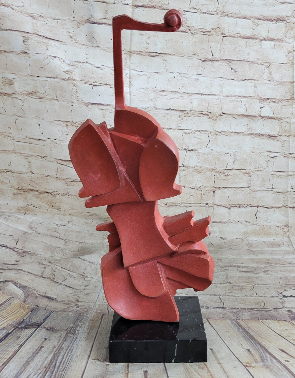 Bronze Violin Figurine Dali Inspired Modern Art Sculpture on Marble Hot Cast Col