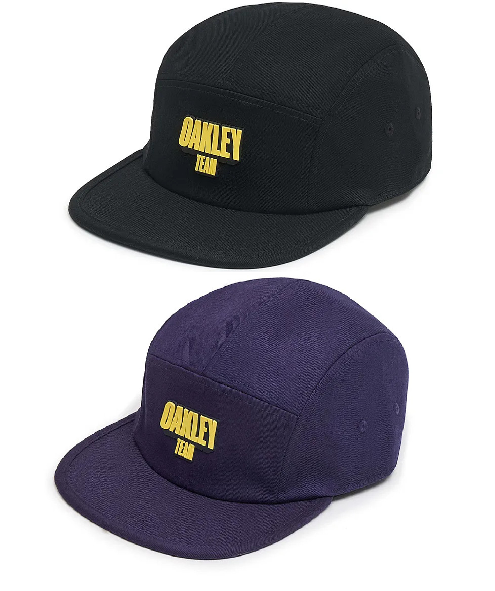 5 Panel Oakley Team Patch Hat Blackout Black Baseball Cap New S/M Adjustable Wow