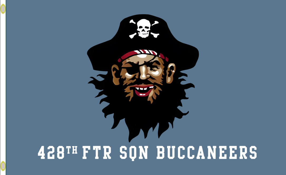 USAF 428th Fighter Squadron "Buccaneers" 3x5 ft Single-sided Flag Banner