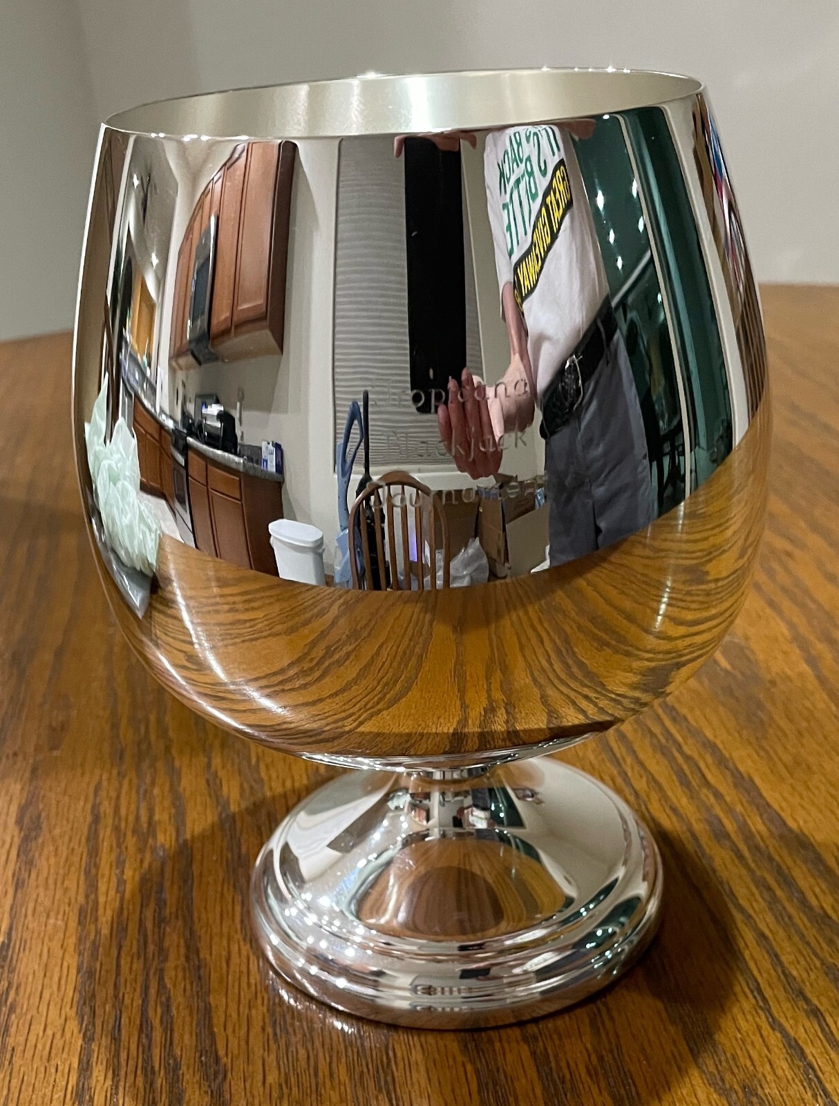 1980s 7" silver brandy snifter, Tropicana Casino, new, never used, clean & shiny