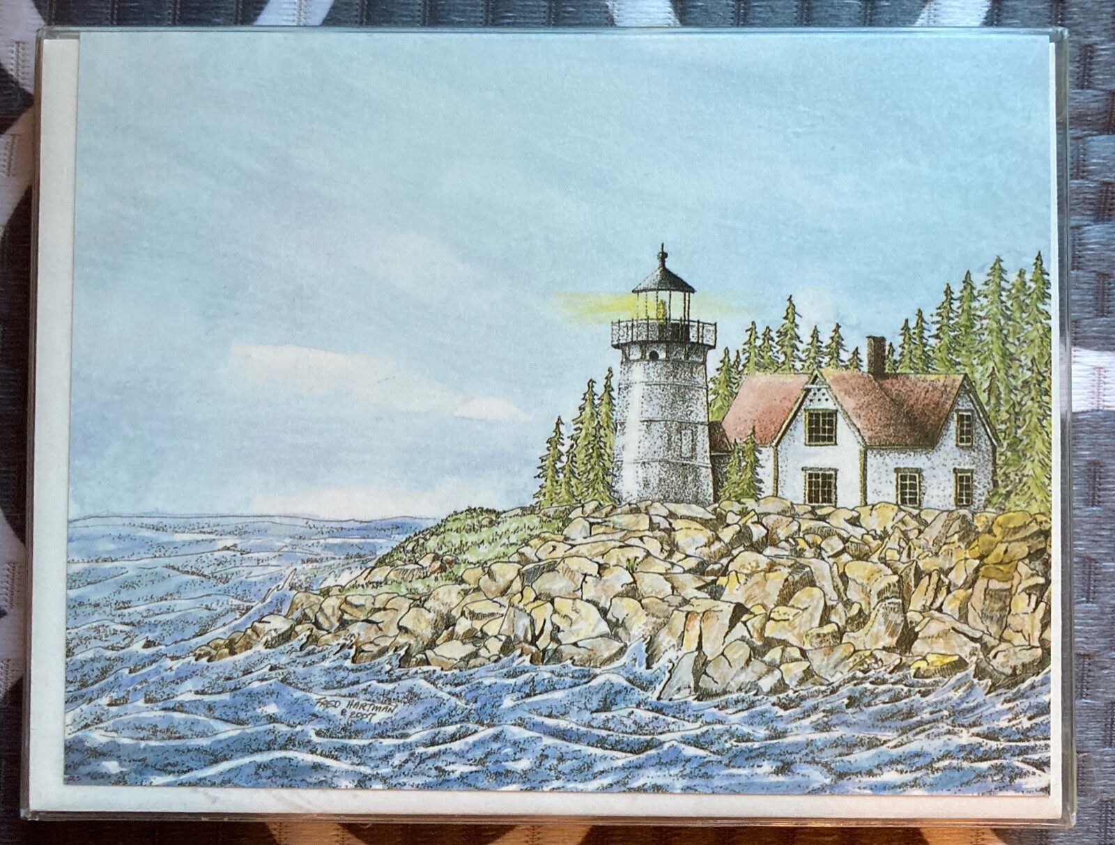 Little River Lighthouse Cutler Maine Notecards, Set of 8 with Matching Envelopes