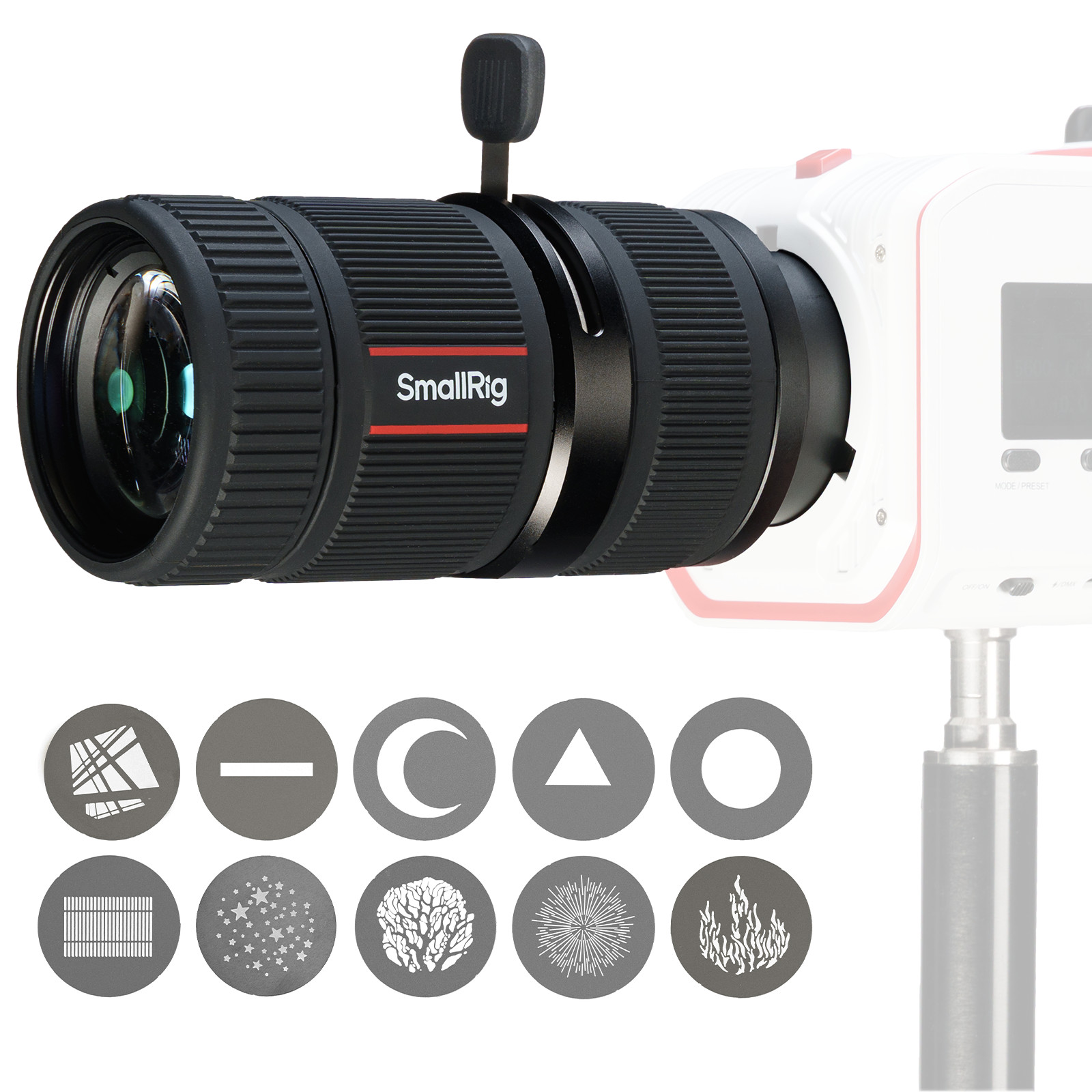 SmallRig SP-mini Spotlight RC Adapter for RC60/RC100, 6-Lens, Gobo w/ Carry Bag