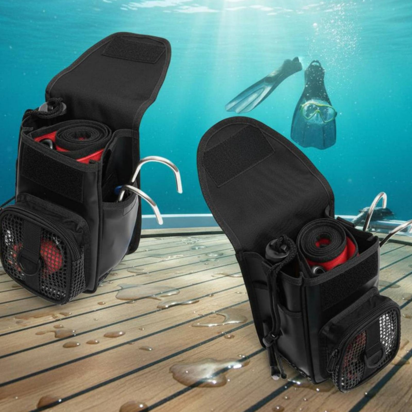 Side Mount Dive Pouch Waterproof Side Mount Pouch Portable for Divers