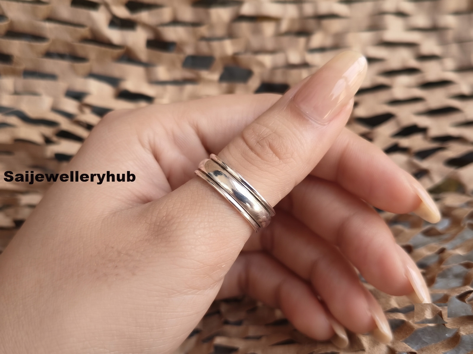 Solid 925 Silver Spinner Band Ring Handmade Meditation Thumb Ring All Size SR824