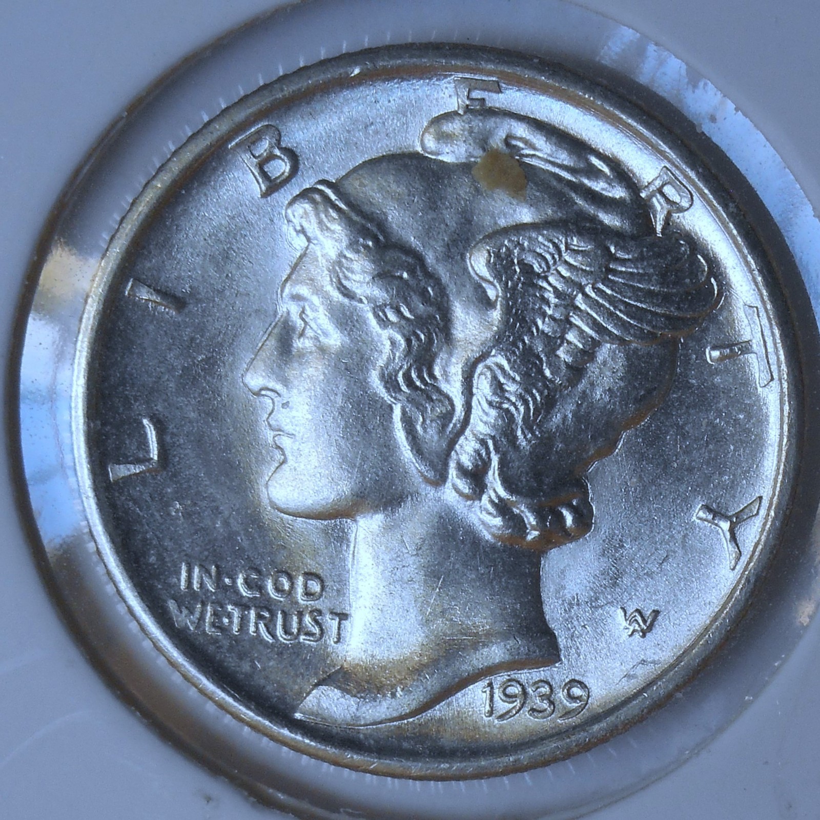 1939-d . Mercury Dime . Gem BU . MS . Full Bands