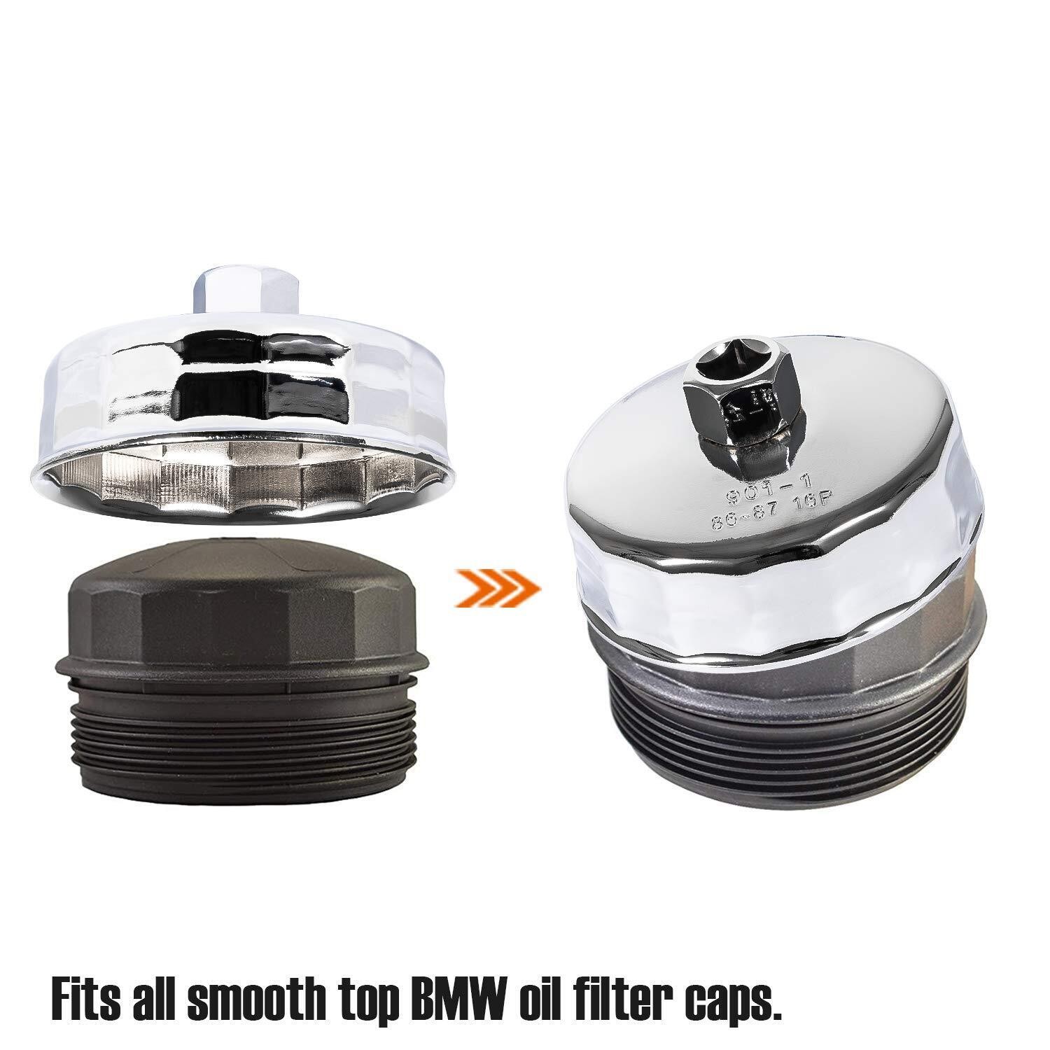 Steel Oil Filter Wrench 86mm 16Flutes Remover Cap Tool for BMW & Volvo