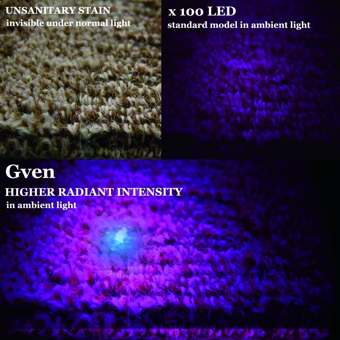 100 LED UV Flashlight Ultraviolet Blacklight Detector Handheld Torch Light 395nm
