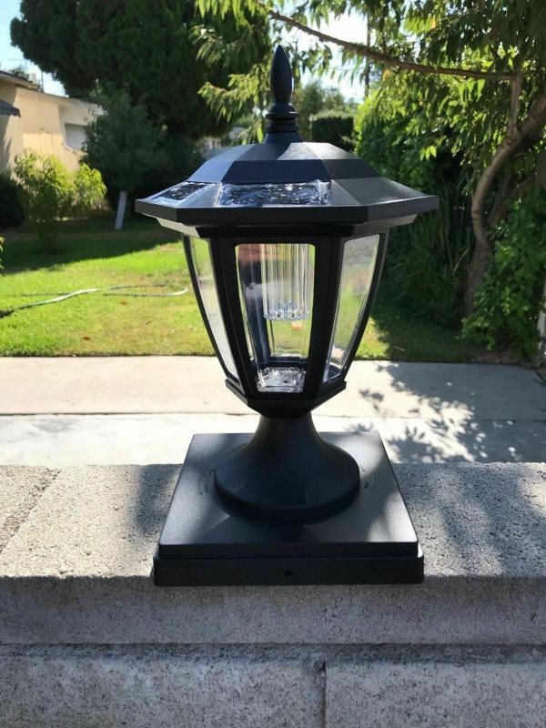 2pcs Solar Post Cap Light Hexagon w/ Super Bright SMD LED Wall Mount/4"/ 5" / 6"