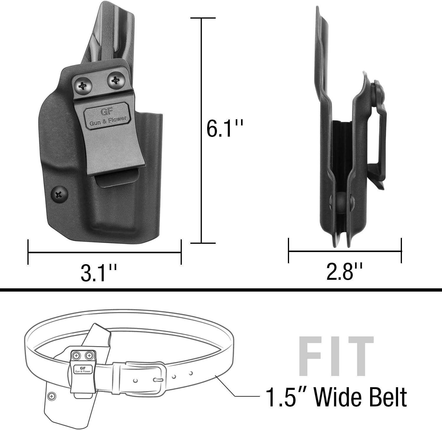 IWB Kydex Holster Custom Fit:SCCY 9mm CPX-1/CPX-2 Gen 1-2-Not Fit CPX1/CPX2 Gen3