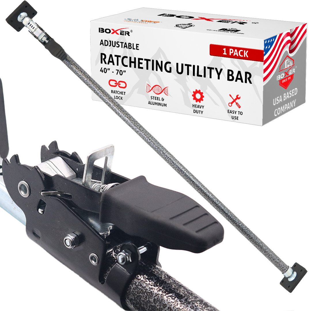 BXR Ratcheting Utility Cargo Bar Pickup Truck Bed Holder Stabilizer 40" - 70"