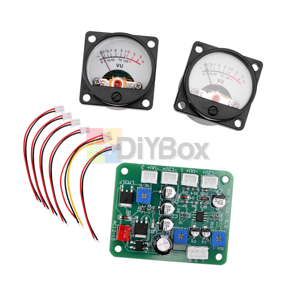 2x VU Meter DB Panel Sound Level Display & Driver Board for DIY Amplifier New