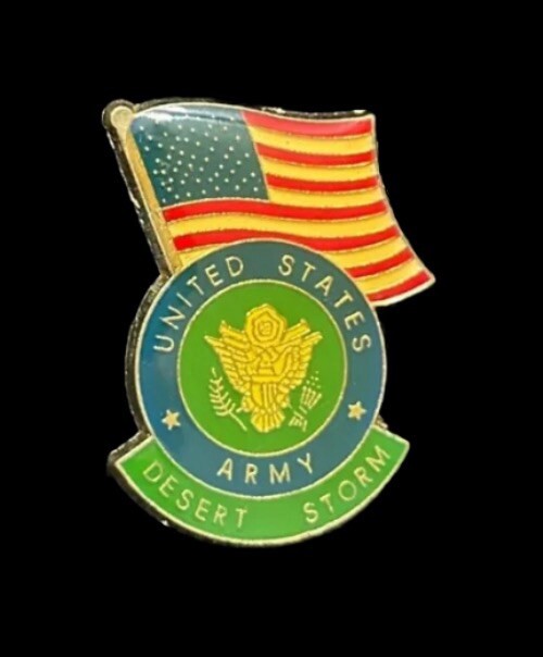 Vintage US ARMY Desert Storm Pin FREE TRACKED SHIPPING