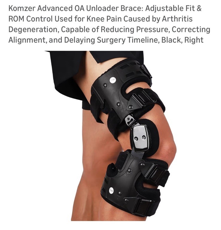 Komzer Advanced OA Unloader Brace: Adjustable Fit & ROM Control Used for Knee...