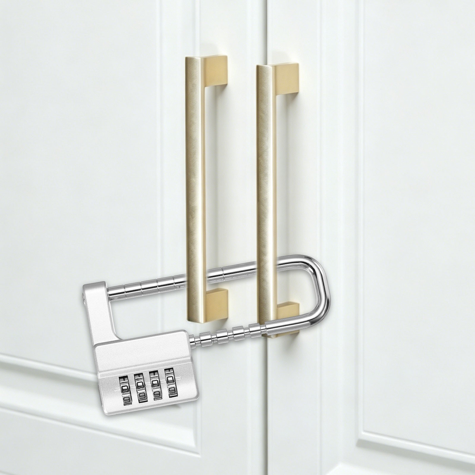 4 Digit Combination Padlock, (4.6 Inch, Black), Cabinet Lock Adjustable