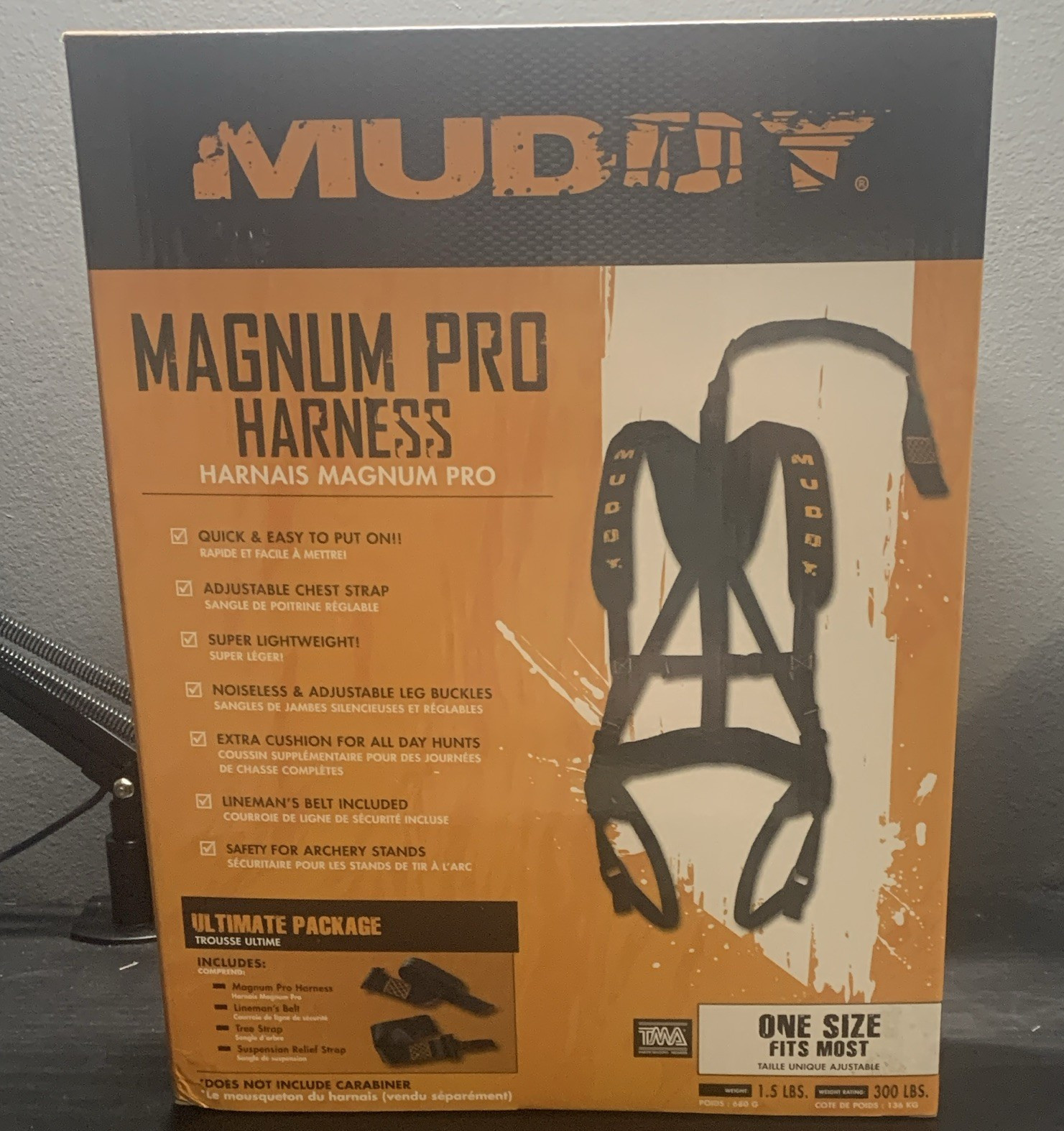 Muddy Magnum Pro Safety Harness Kit Black Adjustable Lightweight Lineman Belt