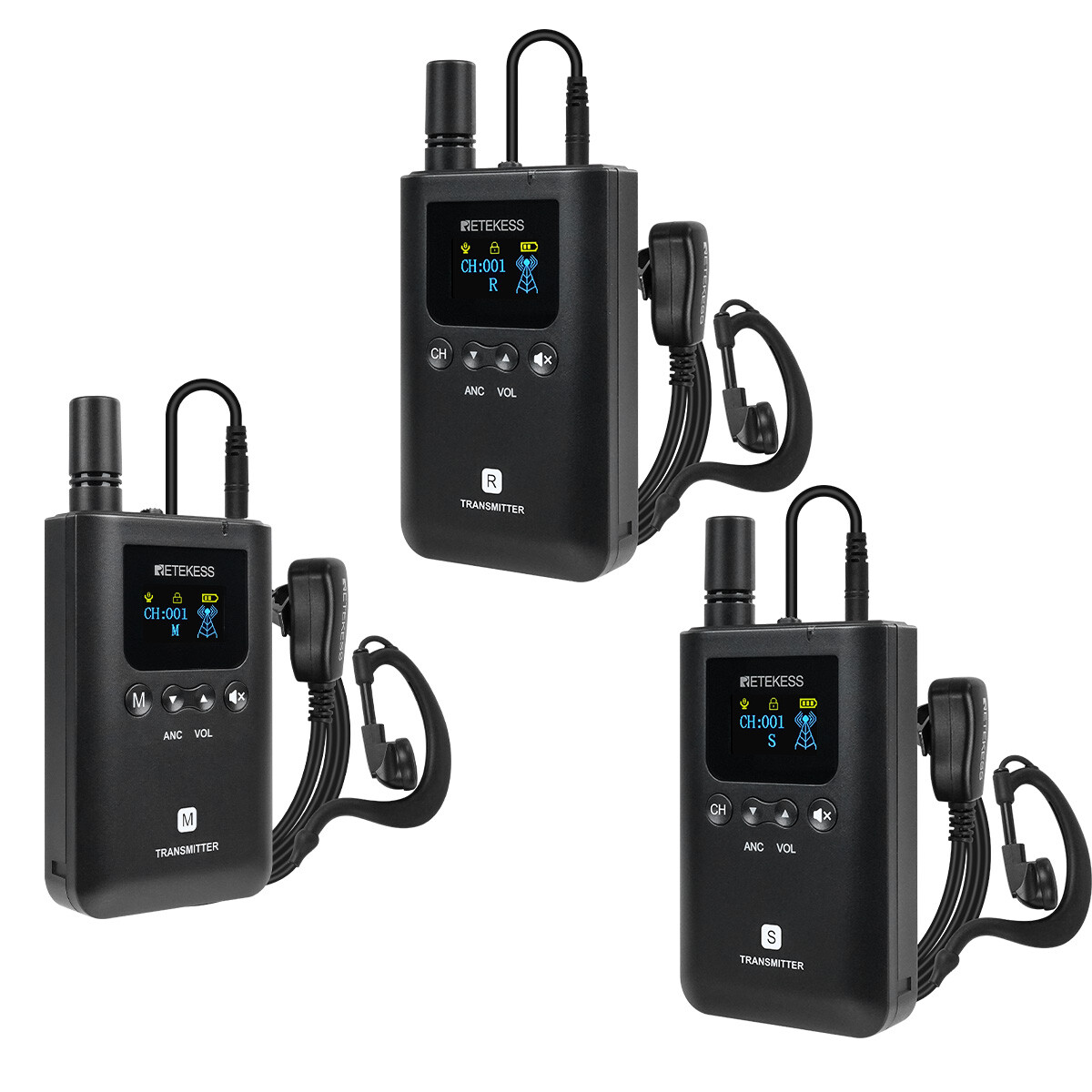 TT129 Tour Guide System,3 Transmitter Support Triple Simultaneous Speaking 328ft