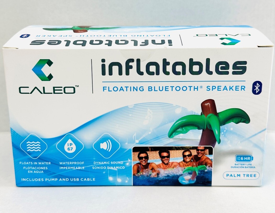 *2-Packs* Caleo Floating Bluetooth Speaker Palm Tree Inflatable Waterproof