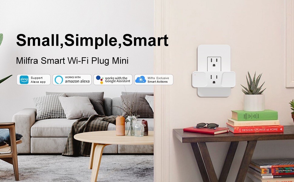 4 Wi-Fi Smart Home Socket Plug Outlet 2.4Ghz Voice Amazon Alexa Google Assistant
