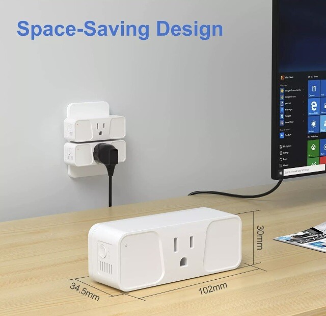 4 Wi-Fi Smart Home Socket Plug Outlet 2.4Ghz Voice Amazon Alexa Google Assistant