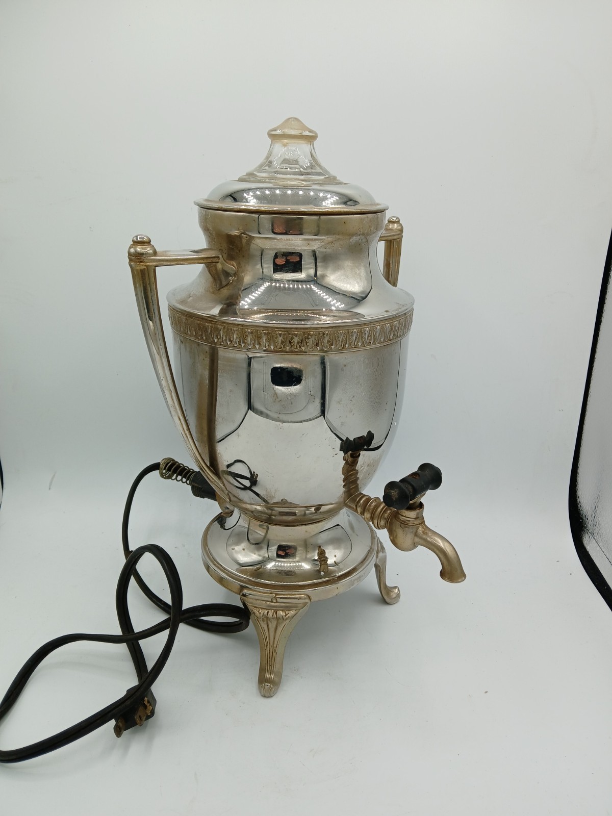 Vintage Sears Roebuck Silverplate Electric Coffee Urn Art Deco  Tested Working