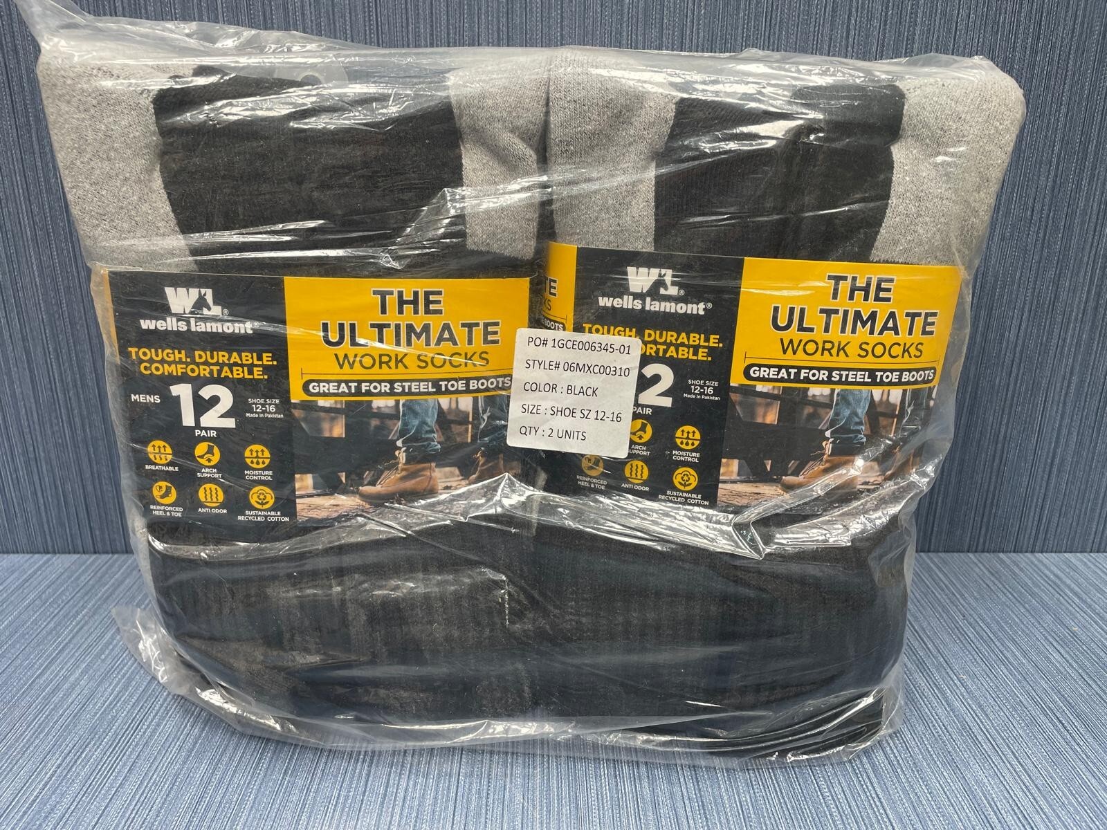 24 Pair x Wells Lamont Mens Size 12-16 Ultimate Work Socks For Steel Toe Boots