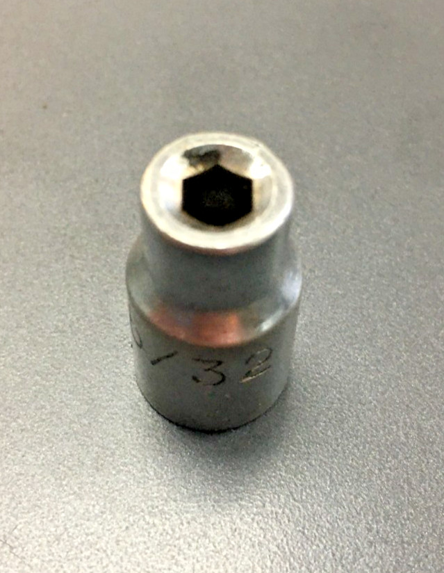 5/32" SOCKET, 6 POINT, 1/4" DRIVE, CHROME FINISH