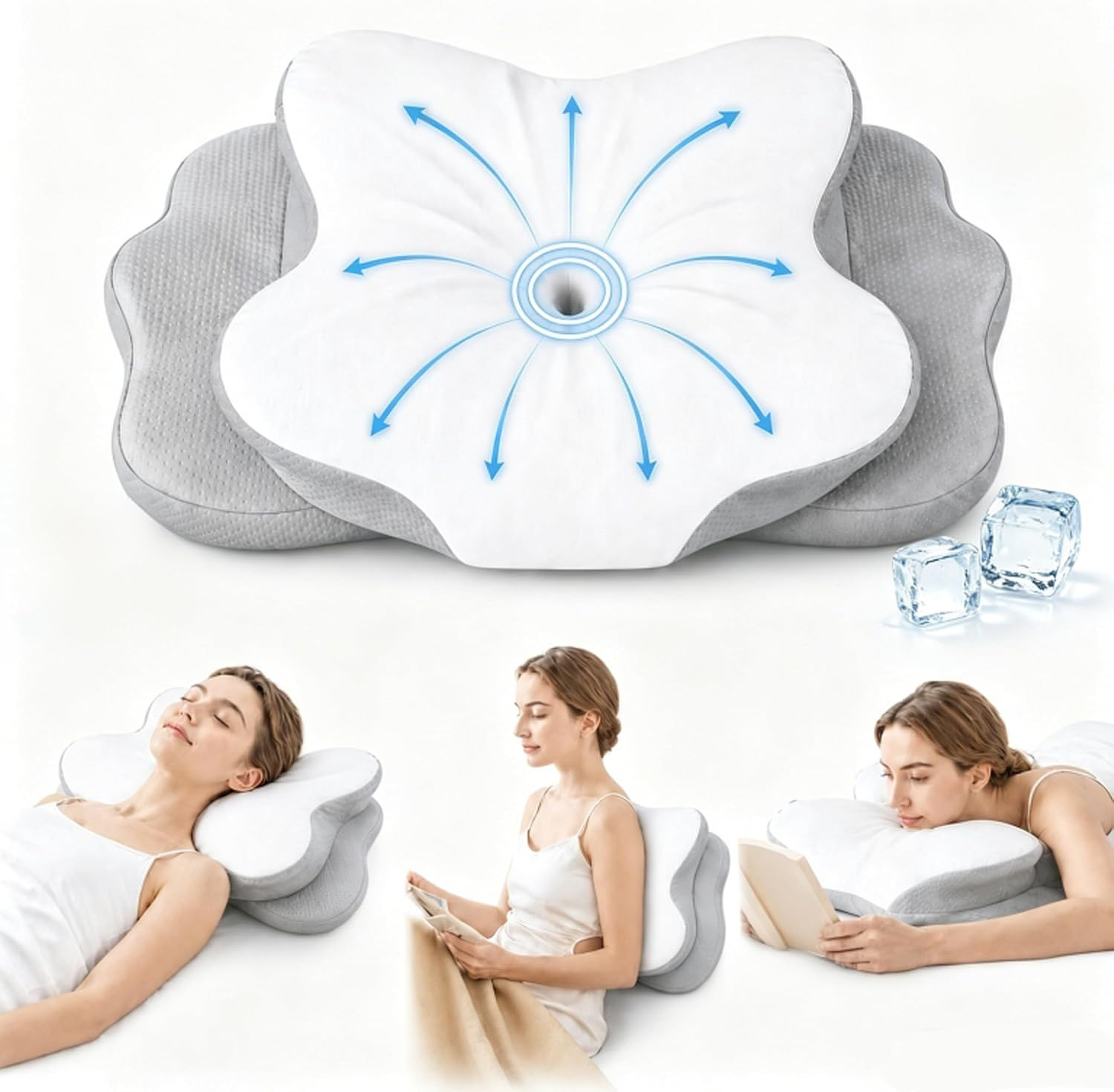 Pain Relief Cervical Neck Pillow for Sleeping, Ergonomic Pillow Cozy Sleeping, O