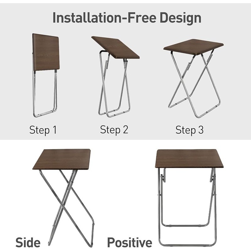 Folding TV Tray Table Multifunctional Snack Table Portable Easy Clean X-Shaped