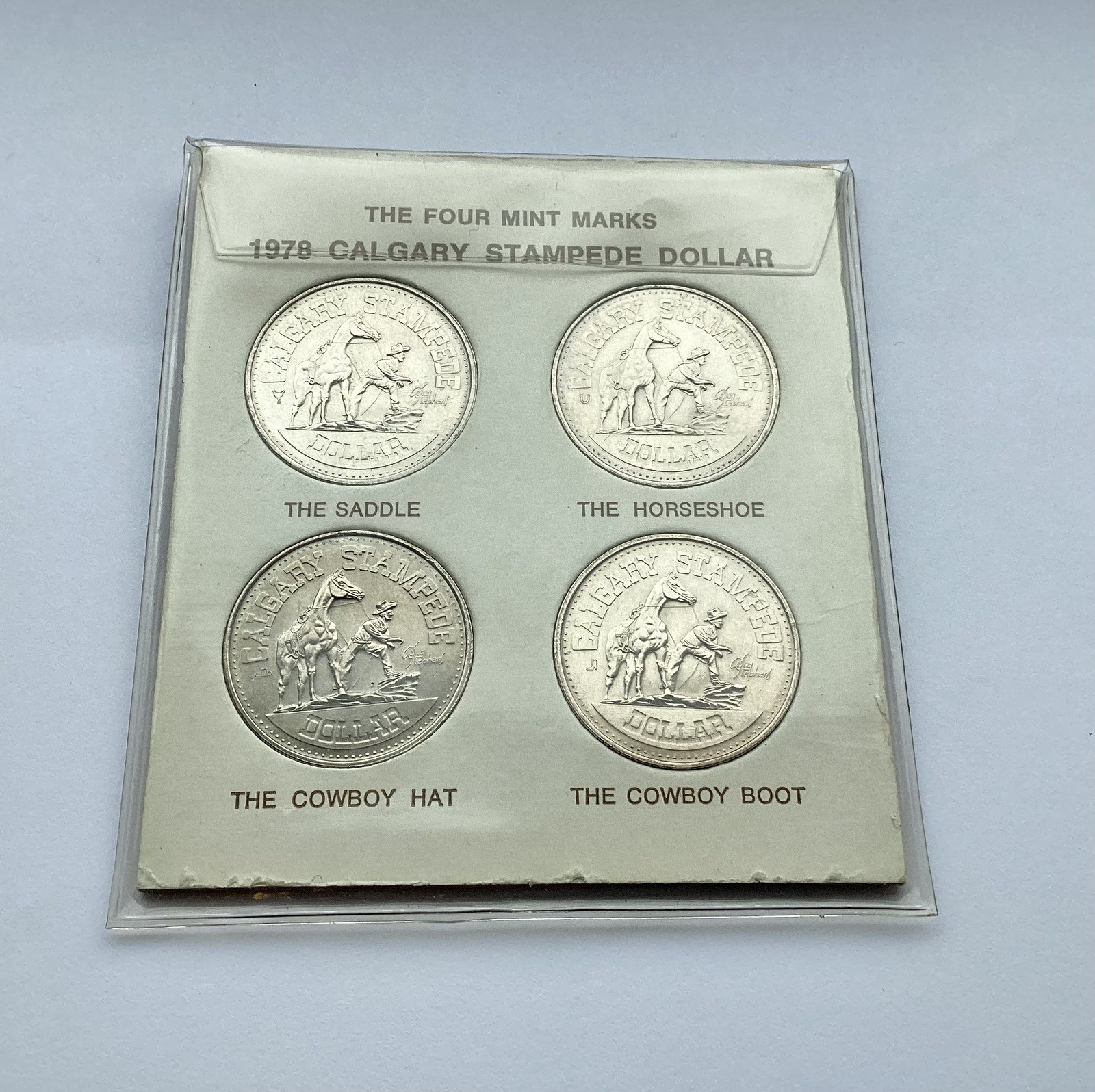 1978 Calgary Stampede Dollar 4 coin presentation set