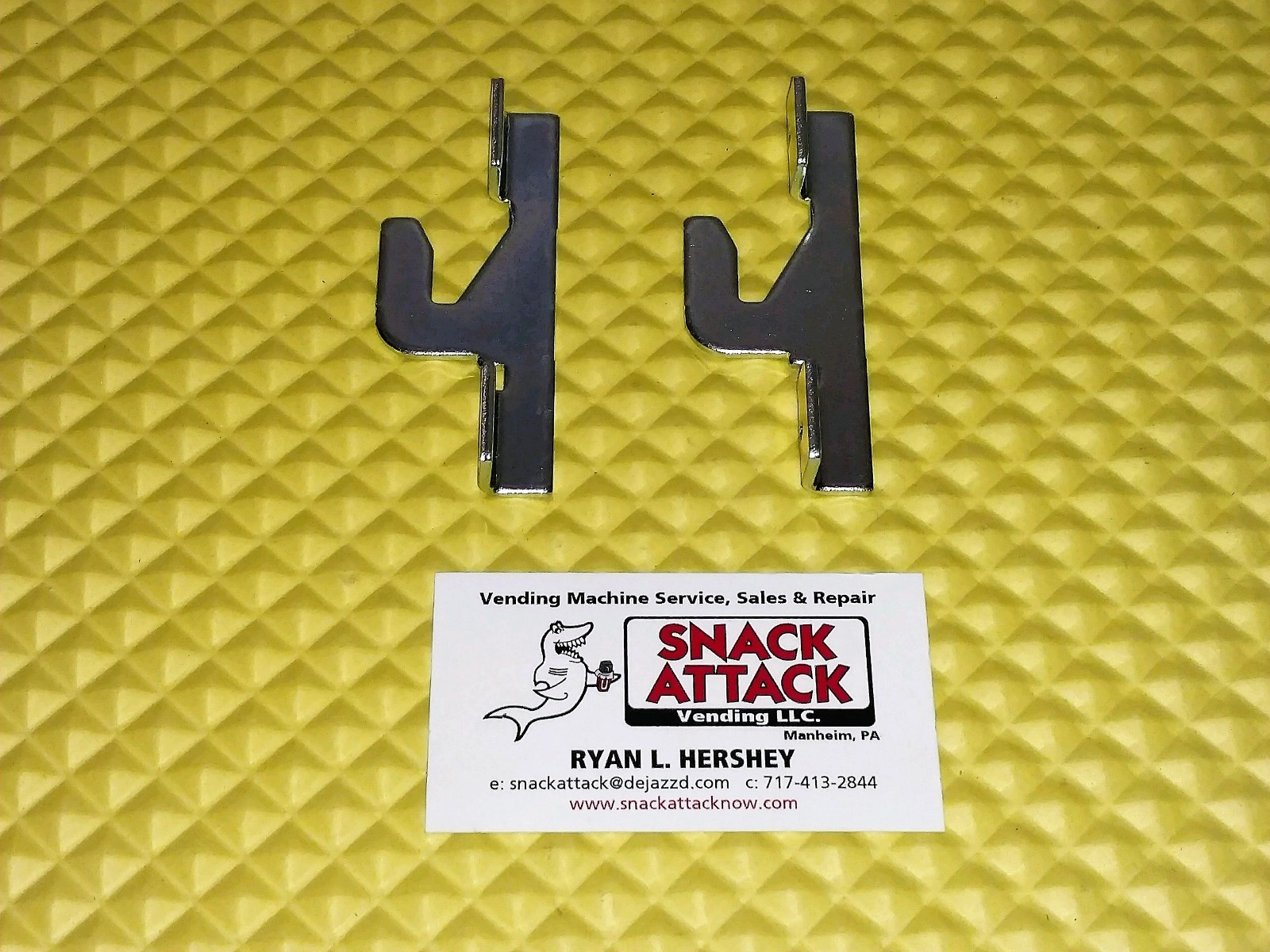 (2) AP 6600, 7600, 113, LCM, 123, STUDIO SNACK MACHINE DOOR LATCH HOOKS