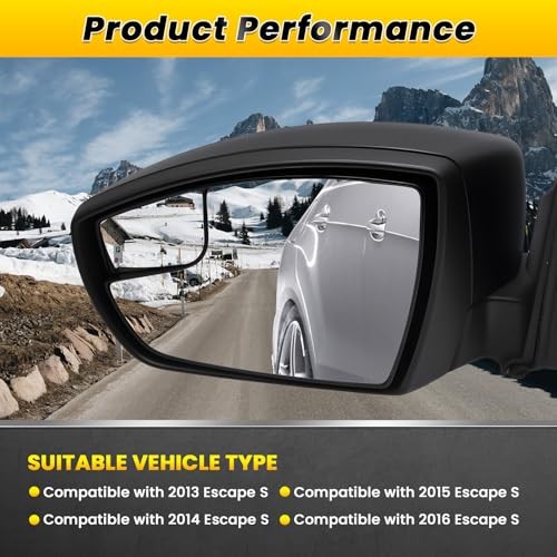 3Pins Driver Side Mirror Assembly Compatible with 2013-2016 Escape Side Left
