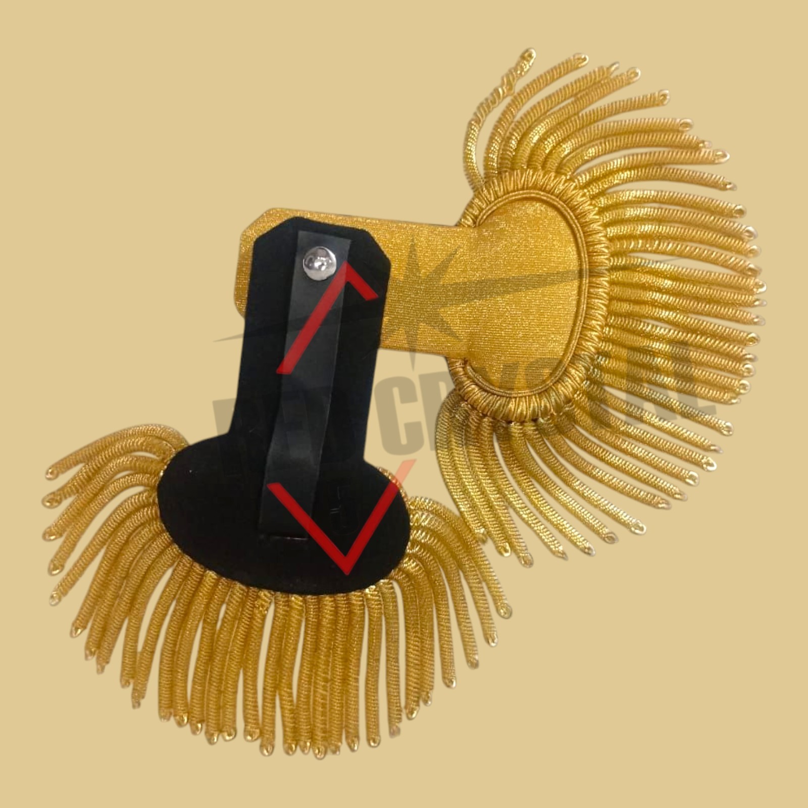 Gold Bullion Shoulder Epaulettes with Heavy Spiral Fringe,Marching Band Epaulete