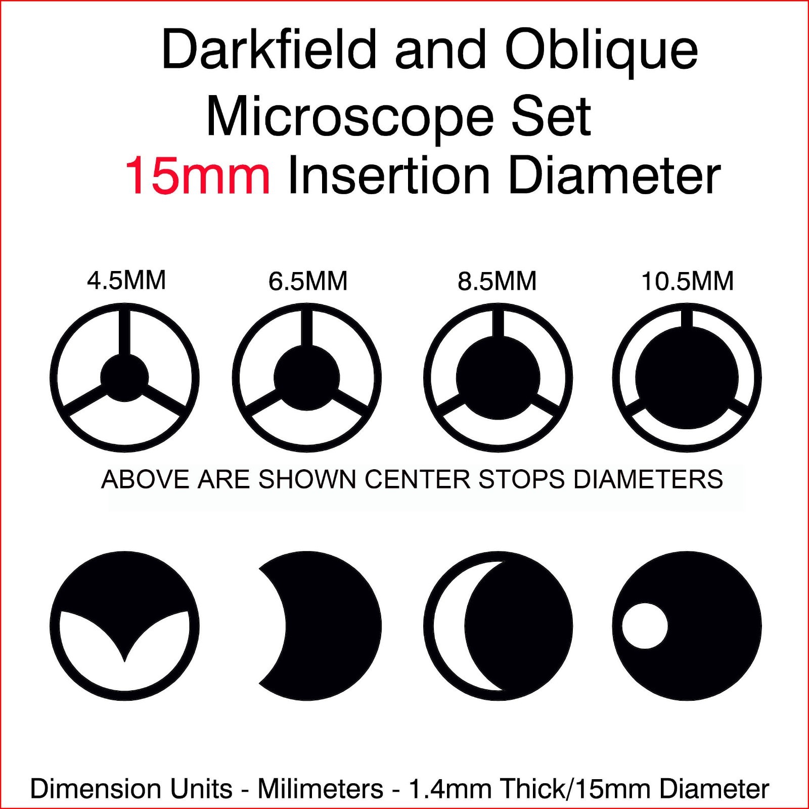 MICROISCOPE 15MM DARKFIELD/OBLIQUE SET