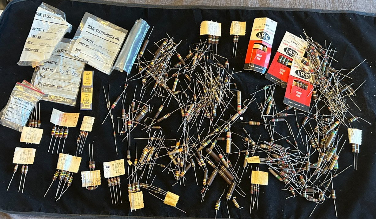 Huge  Lot NOS Carbon Comp Resistors 100K Ohm - 10M Ohm - OHMITE