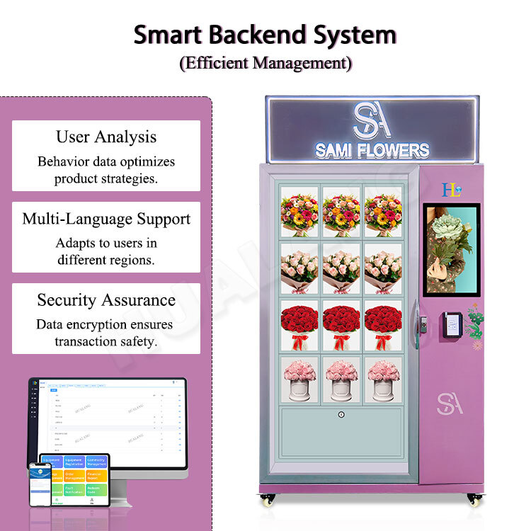 Automatic Vending Machine Refrigerator Large Flower Boxes with Touch Screen