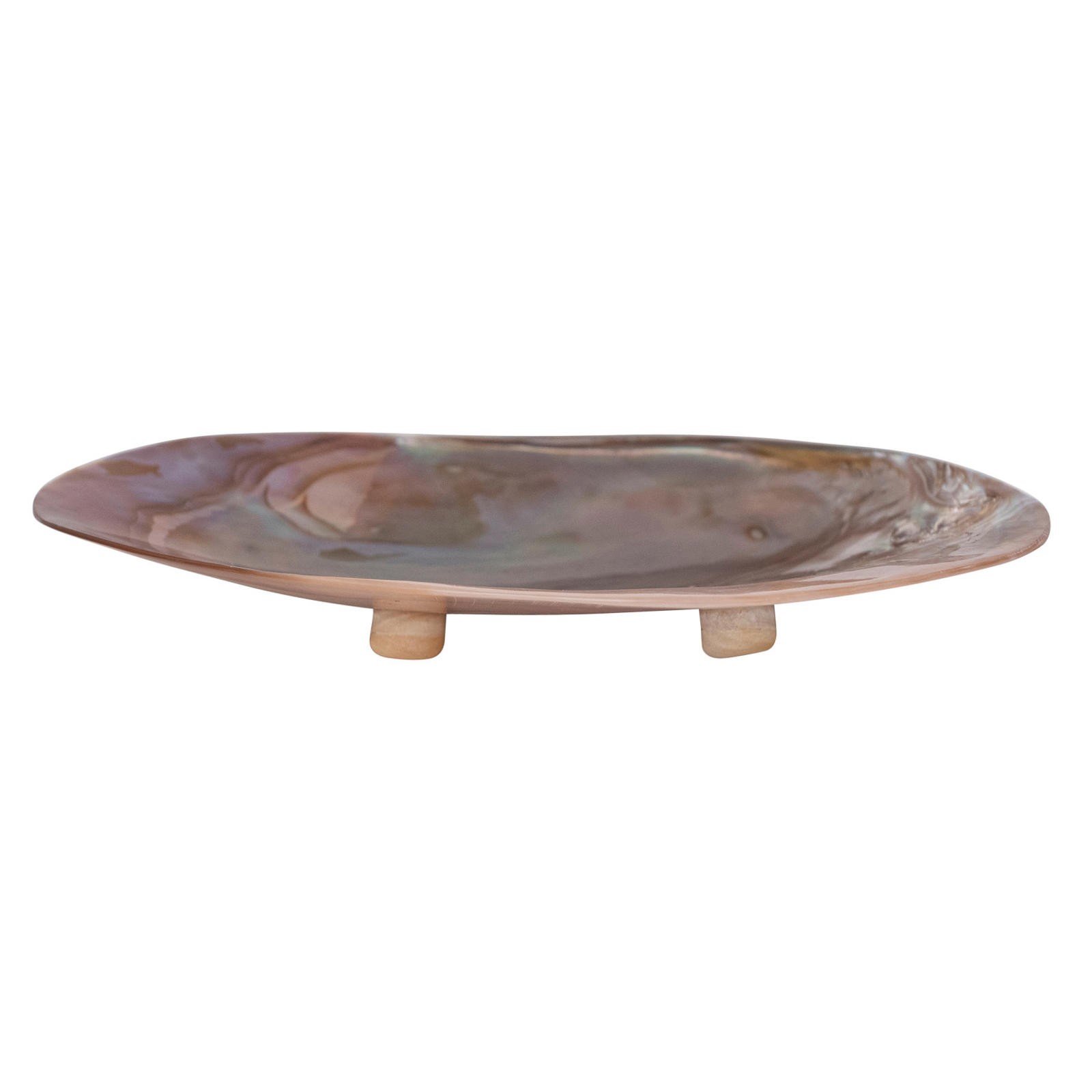MAG-7"L x 4-1/4"W Decorative Natural Shell Footed Dish (Each One Will Vary)