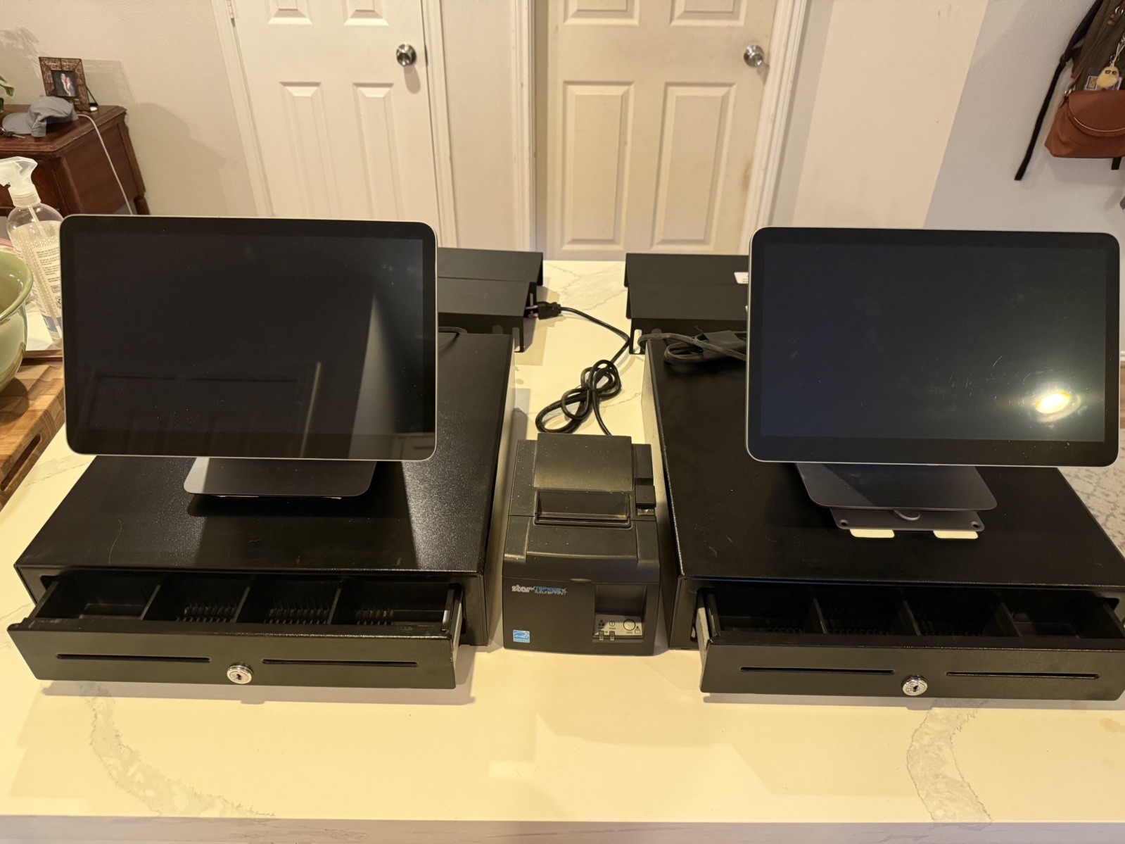 Square Register POS System Bundle (2) + Star Micronics Printer +APG Cash Drawers