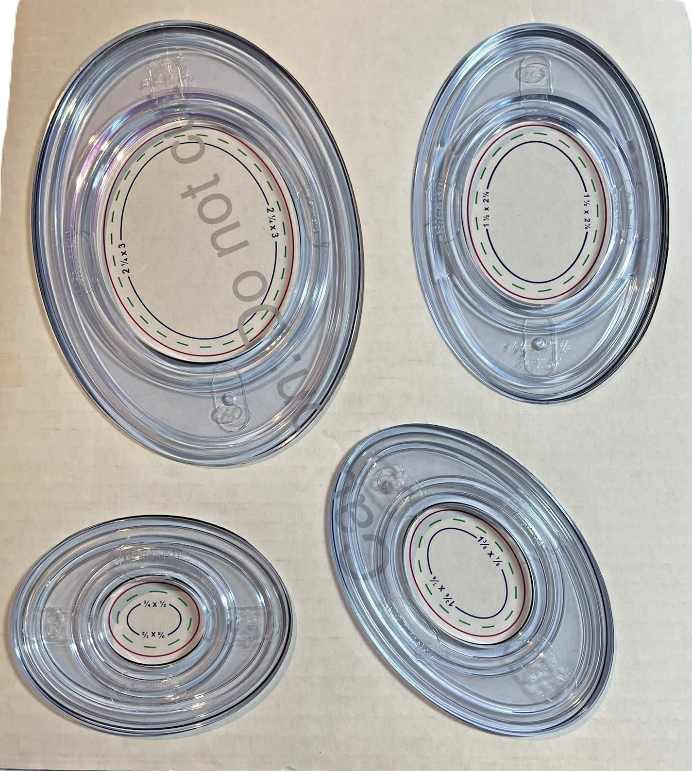 Creative Memories Custom Cutting System 4 Oval Cutting Pattern & Sizing Template