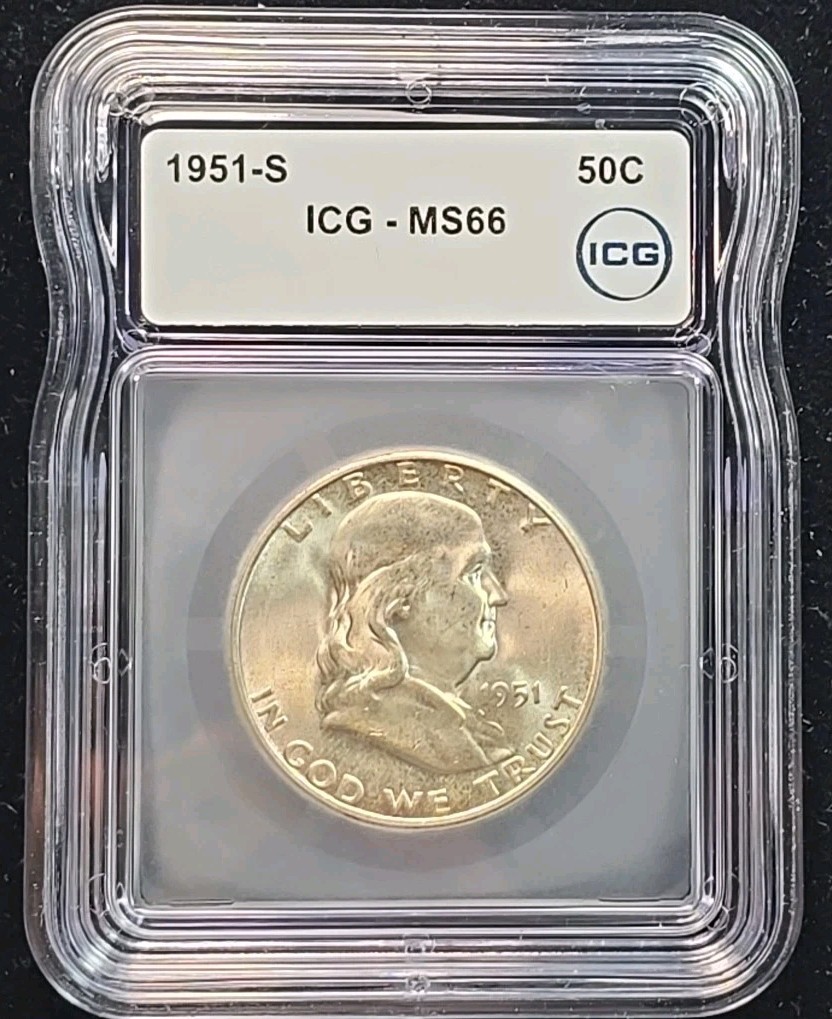 1951-S ICG MS-66 Franklin Half Dollar