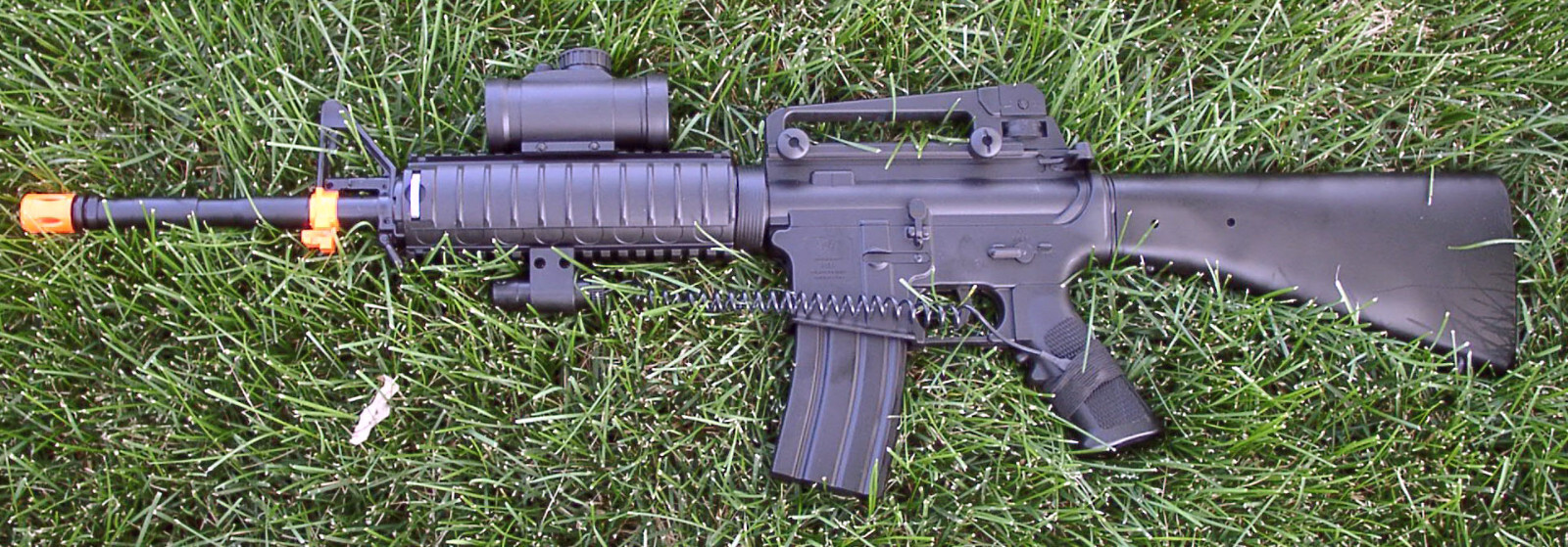 DE M16M4 Style Auto Electric Airsoft Gun with Loaded Accessories Fixed Stock